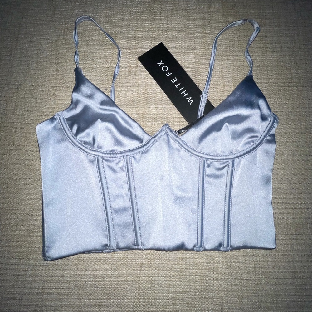 XS WHITEFOX BOUTIQUE NWT Blue/Grey Corset